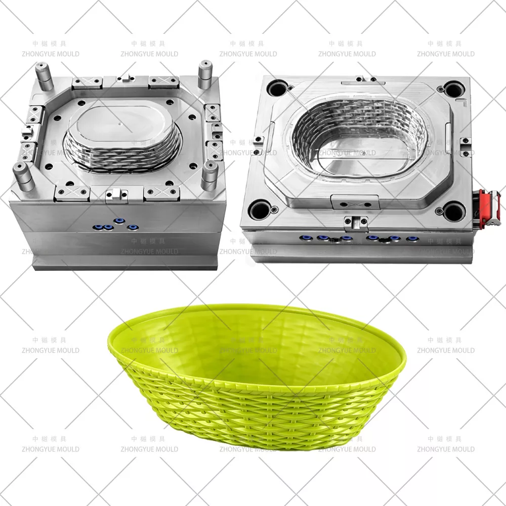 Plastikowa owalna rattanowa forma do kosza